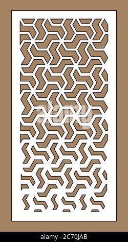 Schablone für Laserschneiden. CNC Dekor Muster, Jali Design, Innenwand. Islamisches, arabisches Laserschneidemuster Stock Vektor