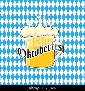 Oktoberfest Bierkrug für Aufkleber, Banner, Logos, Aufkleber und Themengestaltung. Einfache Vektordarstellung in Farbe Stock Vektor