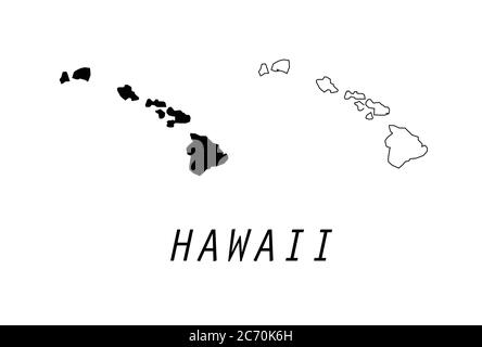Hawaii-Karte US-Staat Insel Vektor-Illustration Stock Vektor