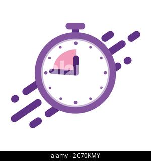 Stoppuhr mit Geschwindigkeitslinien. Konzept nähert sich schnell dem Termin. Modernes Design Uhr Umriss Stil. vektor-Illustration. Stock Vektor