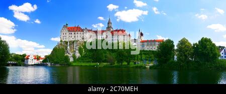 Sigmaringen: Panorama der Burg Hohenzollern Stockfoto