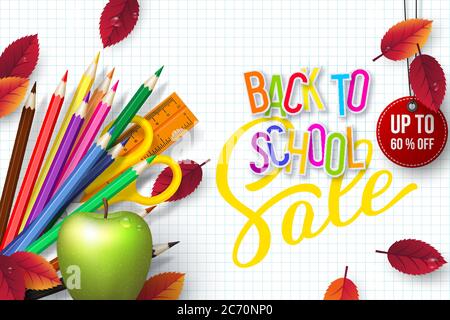 Zurück zur Schule Sale Banner. Stock Vektor