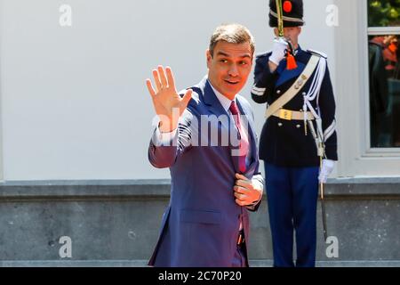 Den Haag, Niederlande. Juli 2020. DEN HAAG, 13-07-2020, Catshuis, Premierminister Mark Rutte empfängt den spanischen Premierminister Pedro Sanchez zu einem Arbeitsessen im Catshuis. Dies im Vorfeld der zusätzlichen Tagung des Europäischen Rates und des jüngsten Vorschlags für einen europäischen Konjunkturfonds. Kredit: Pro Shots/Alamy Live Nachrichten Stockfoto