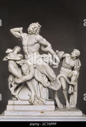 Laocoon und seine Söhne Statue, in den Vatikanischen Museen, Rom, Italien Stockfoto