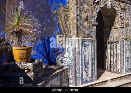 Azulejos an den Wänden des erfrischenden Hauses am Palast der Marquess von Fronteira Stockfoto