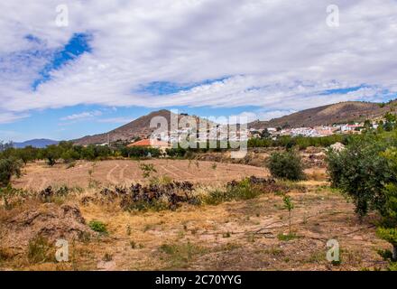 Oria, EINE kleine Bergstadt in Andalusien, Spanien Stockfoto