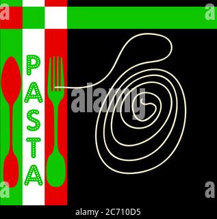 italienisches Restaurant, Pasta, Nudeln Menü Vorlage, freie Kopie Platz Stock Vektor