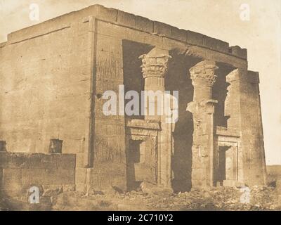 Vue de la fa&#xe7;ade du pronaos du Temple de Dakkeh (Pselcis), 5. April 1850. Stockfoto