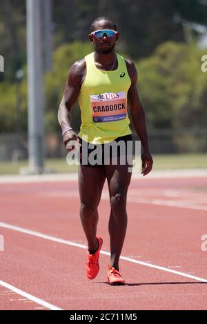 Omar Craddock platziert sich auf Platz drei im Dreisprung auf 55-11 (17,04 m) bei den Zürcher Weltklasse Inspiration Games, Donnerstag, 9. Juli 2020, in Walnut, ca. Stockfoto