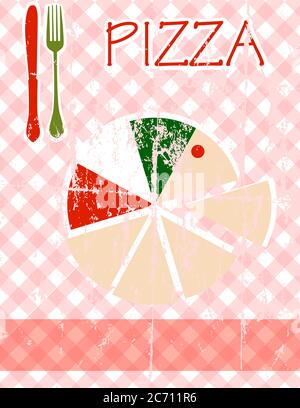 Pizza-Menü Karte deun tempkate freien Kopieplatz Stock Vektor