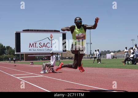 Omar Craddock platziert sich auf Platz drei im Dreisprung auf 55-11 (17,04 m) bei den Zürcher Weltklasse Inspiration Games, Donnerstag, 9. Juli 2020, in Walnut, ca. Stockfoto