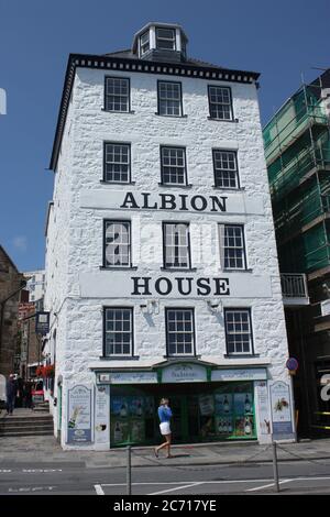 Kanalinseln. Guernsey. St. Peter Port. Albion House Inn am Quay. Stockfoto