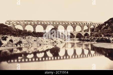 Pont du Gard, ca. 1861. Stockfoto