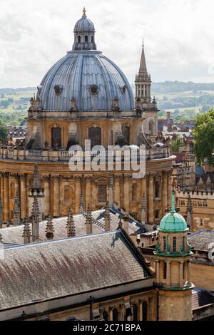 Oxford City Skyline mit Radcliffe Kamera und die Landschaft von Boars Hill Stockfoto