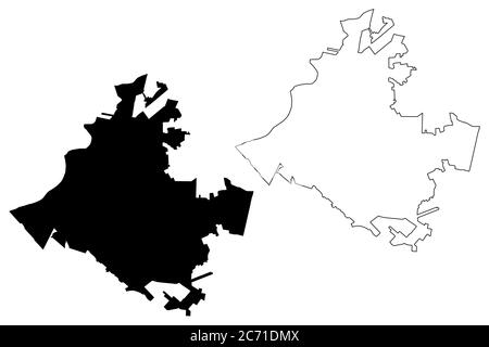 Torreon City (Vereinigte mexikanische Staaten, Mexiko, Coahuila Staat) Karte Vektor Illustration, scribble Skizze Stadt von La Laguna Karte Stock Vektor