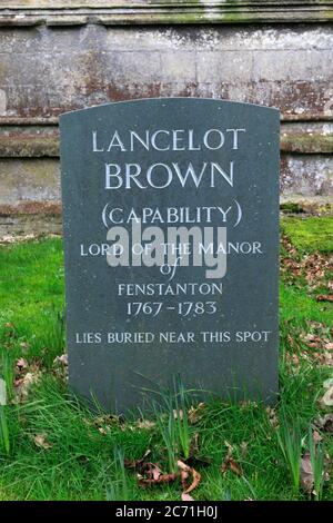 Das Lancelot Capability Brown Memorial, Church of St Peter and St Paul, Fenstanton Village, Cambridgeshire, England, Großbritannien Stockfoto