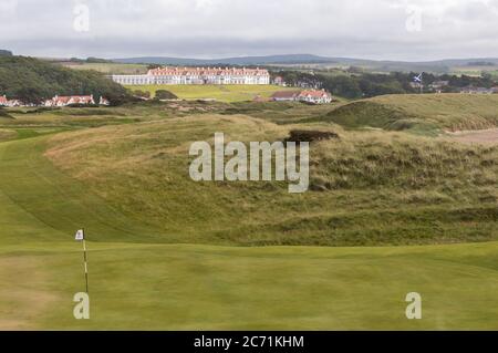 Turnberry, Schottland, Großbritannien. Juli 2020. Bild: Neue Forderungen nach einer Untersuchung der Geschäfte Trumps wurden gestellt, nachdem Trump Turnberry Resort die Erweiterung des Resorts und den Bau einer neuen Entwicklung auf dem umliegenden Land westlich des Hotelkomplexes in den Blick nimmt. Quelle: Colin Fisher/Alamy Live News Stockfoto