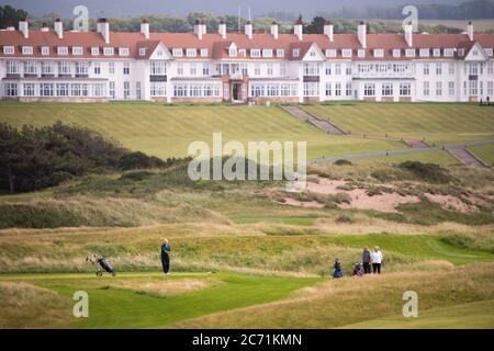 Turnberry, Schottland, Großbritannien. Juli 2020. Bild: Neue Forderungen nach einer Untersuchung der Geschäfte Trumps wurden gestellt, nachdem Trump Turnberry Resort die Erweiterung des Resorts und den Bau einer neuen Entwicklung auf dem umliegenden Land westlich des Hotelkomplexes in den Blick nimmt. Quelle: Colin Fisher/Alamy Live News Stockfoto