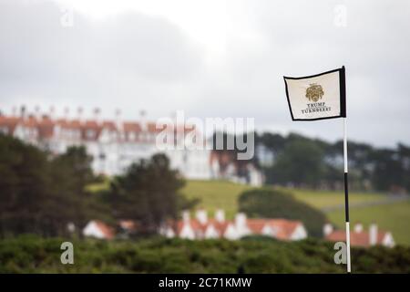 Turnberry, Schottland, Großbritannien. Juli 2020. Bild: Neue Forderungen nach einer Untersuchung der Geschäfte Trumps wurden gestellt, nachdem Trump Turnberry Resort die Erweiterung des Resorts und den Bau einer neuen Entwicklung auf dem umliegenden Land westlich des Hotelkomplexes in den Blick nimmt. Quelle: Colin Fisher/Alamy Live News Stockfoto