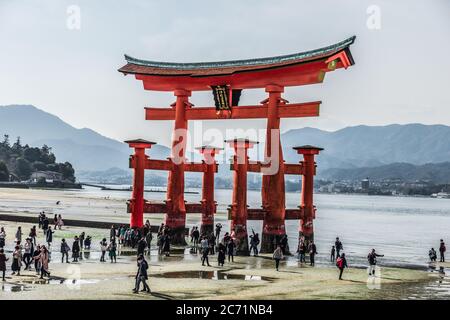 Miyajima genannt schwimmende Burg von japan Stockfoto