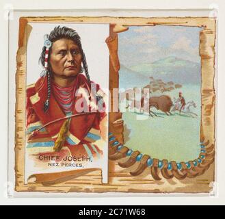 Chief Joseph, Nez Perces, aus der American Indian Chiefs Serie (N36) für Allen &amp; Ginter Cigarettes, 1888. Stockfoto