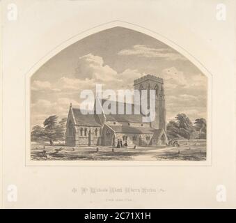 St. Michael's Church, Cherry Burton: North East View, 1845-50. Stockfoto