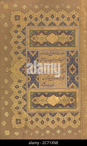 Unwan, Folio aus dem Shah Jahan Album, recto und verso: Ca. 1630-40. Stockfoto