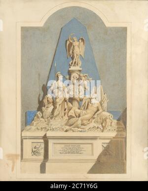 Entwurf für "das Denkmal der drei Kapitäne", ca. 1784. Stockfoto