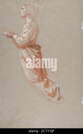 Engel (oberes Register; Studie für Wandmalereien in der Kapelle Saint Remi, Sainte-Clotilde, Paris, 1858), 19. Jahrhundert. Stockfoto