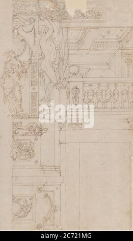 Studien für die Trompe-l&#x2019;oeil Dekorationen des Palazzo Ducale (Palazzo Pitti), Florenz, 1636-41. Stockfoto