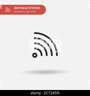 RSS Simple Vector-Symbol. Illustration Symbol Design Vorlage für Web mobile UI Element. Perfekte Farbe modernes Piktogramm auf bearbeitbaren Strich. RSS-Symbole für Stock Vektor