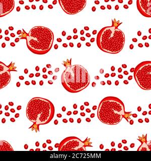 Thema große farbige nahtlose Granatapfel, helle Beere Muster für Dichtung. Berry Muster bestehend aus schönen nahtlosen wiederholen Granatapfel. Einfache Farbe Stock Vektor