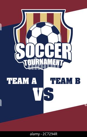 Fußball Fußball Sport Poster mit Ballon in Schild Vektor Illustration Design Stock Vektor