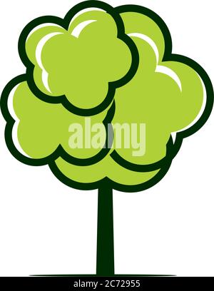 Sommer-Symbolbaum. Vektordarstellung. Pflanzen Sie im Garten. EPS-Datei Stock Vektor