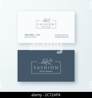 Abstrakt Mode Vektor Zeichen oder Logo und Visitenkarte Vorlage. Premium Stationär Realistisch Mock Up. Moderne Typografie und weiche Schatten. Gut für Stock Vektor