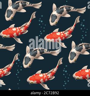 Nahtlose Koi Karpfen Stock Vektor