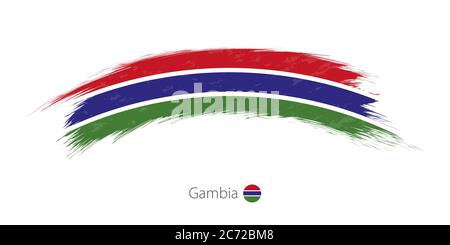 Flagge von Gambia in gerundetem Grunge Pinselstrich. Vektorgrafik. Stock Vektor