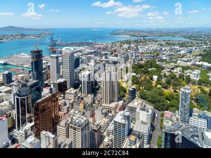 Blick von der Aussichtsplattform des Sky Tower, Auckland, Neuseeland Stockfoto