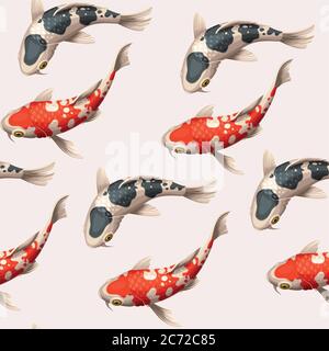 Nahtlose Koi Karpfen Stock Vektor