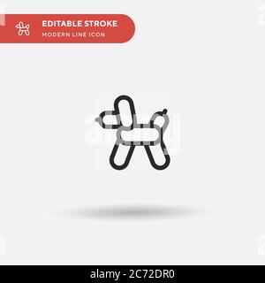 Einfaches Vektorsymbol Ballon Dog. Illustration Symbol Design Vorlage für Web mobile UI Element. Perfekte Farbe modernes Piktogramm auf bearbeitbaren Strich. Ball Stock Vektor