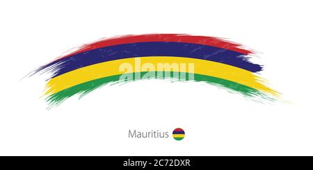 Flagge von Mauritius in gerundetem Grunge Pinselstrich. Vektorgrafik. Stock Vektor