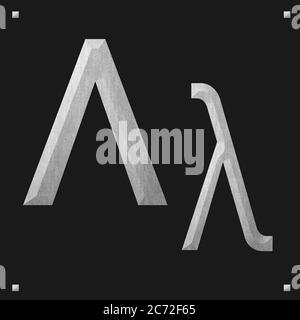 Griechische Alphabet Stein Textur Bildung, Liamda Stockfoto
