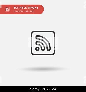 RSS Simple Vector-Symbol. Illustration Symbol Design Vorlage für Web mobile UI Element. Perfekte Farbe modernes Piktogramm auf bearbeitbaren Strich. RSS-Symbole für Ihr Geschäftsprojekt Stock Vektor