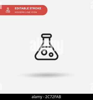 Einfaches Vektorsymbol für Kolben. Illustration Symbol Design Vorlage für Web mobile UI Element. Perfekte Farbe modernes Piktogramm auf bearbeitbaren Strich. Flask Symbole für Ihr Business-Projekt Stock Vektor