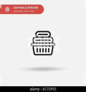 Einfaches Vektorsymbol für Wäschekorb. Illustration Symbol Design Vorlage für Web mobile UI Element. Perfekte Farbe modernes Piktogramm auf bearbeitbaren Strich. Wäschestücke Symbole für Ihr Business-Projekt Stock Vektor