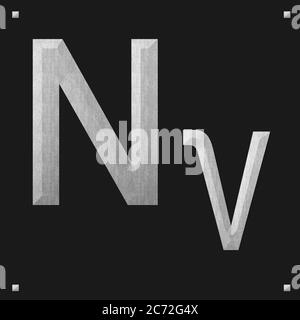 Griechische Alphabet Holztextur Bildung, N Stockfoto