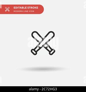 Baseball einfaches Vektor-Symbol. Illustration Symbol Design Vorlage für Web mobile UI Element. Perfekte Farbe modernes Piktogramm auf bearbeitbaren Strich. Baseball-Symbole für Ihr Business-Projekt Stock Vektor