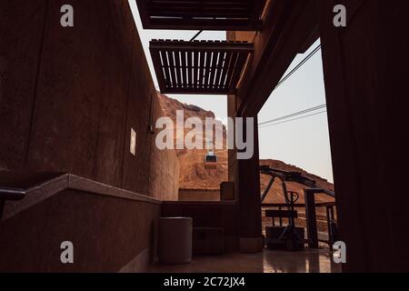 Seilbahn auf dem Berg, Masada Israel. Stockfoto