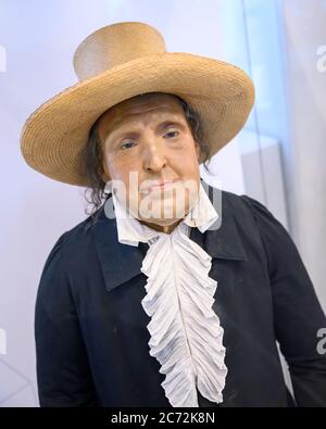 Jeremy Bentham - Auto-Symbol, auf der Anzeige im Student Center, University College London Stockfoto