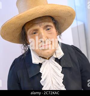 Jeremy Bentham - Auto-Symbol, auf der Anzeige im Student Center, University College London Stockfoto